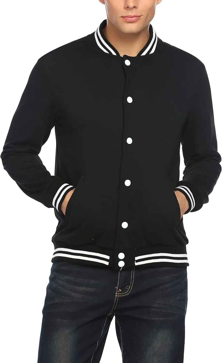 COOFANDY Men's Fashion Varsity Jacket Causal Slim Fit Cotton Letterman Baseball Bomber Jackets