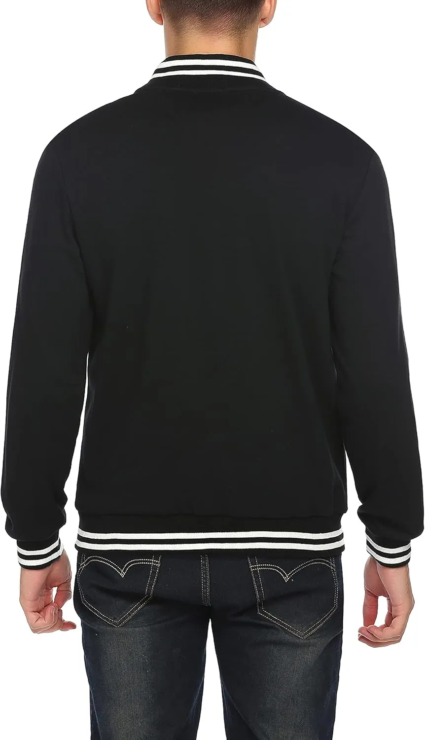 COOFANDY Men's Fashion Varsity Jacket Causal Slim Fit Cotton Letterman Baseball Bomber Jackets