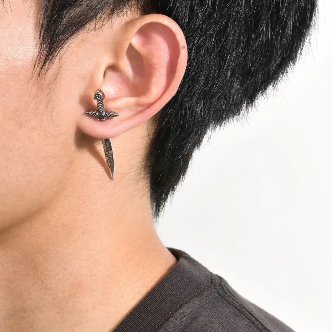 Cool Katana Ear Stud | Dagger Ear Stud for Pierced Ear | Anime Jewelry