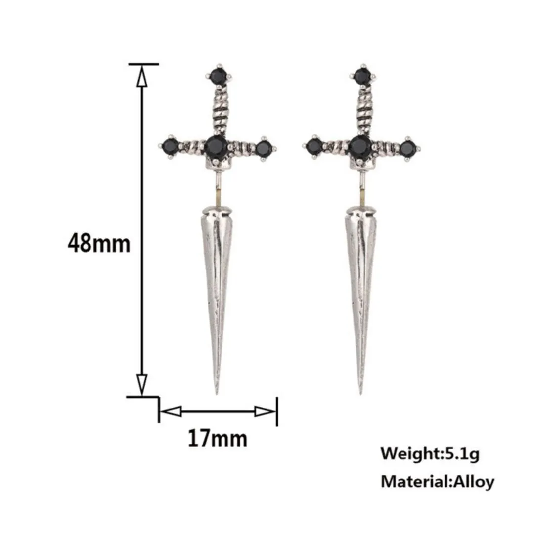 Cool Katana Ear Stud | Dagger Ear Stud for Pierced Ear | Anime Jewelry
