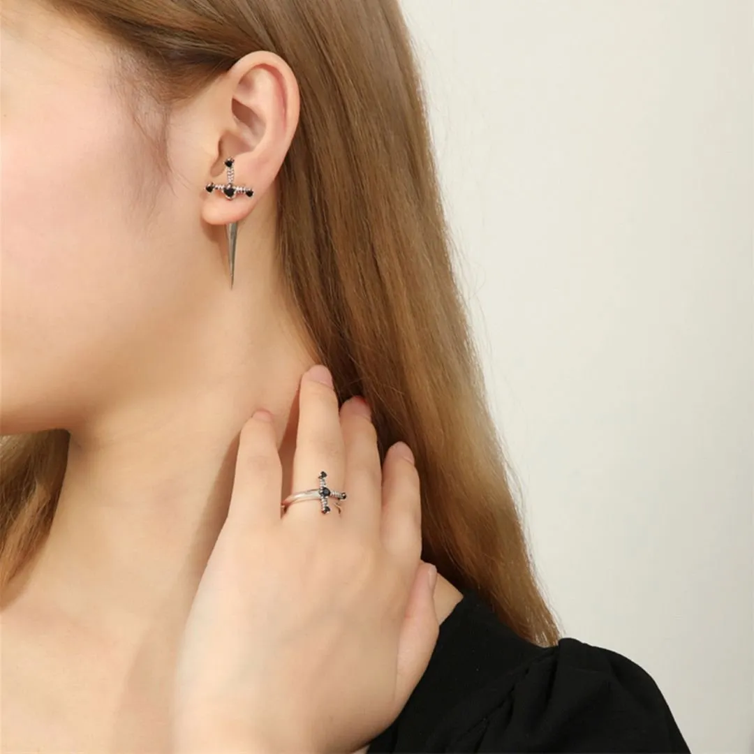 Cool Katana Ear Stud | Dagger Ear Stud for Pierced Ear | Anime Jewelry