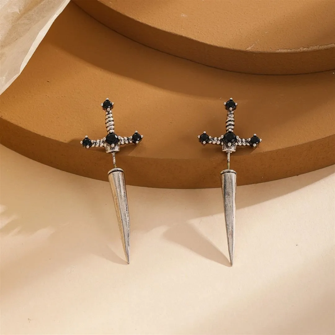 Cool Katana Ear Stud | Dagger Ear Stud for Pierced Ear | Anime Jewelry