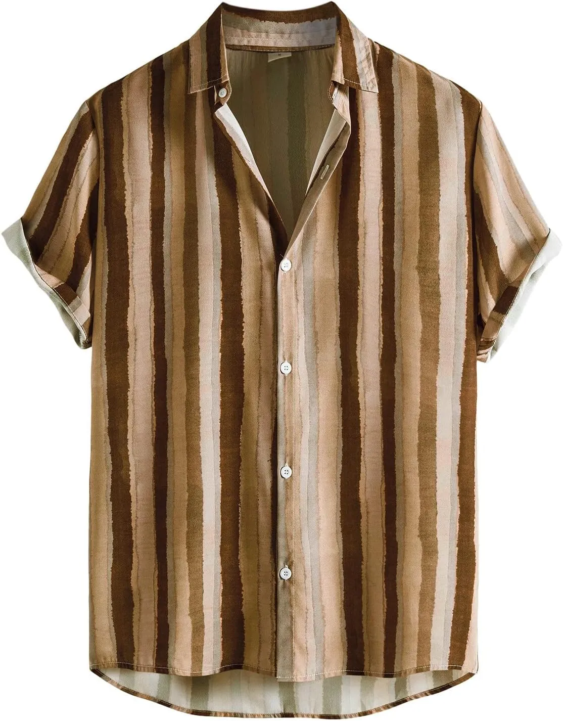 Cotton T-Shirt Shirt Sleeve Casual Blouse Printed Short Mens Men's Blouse Fit Shirt