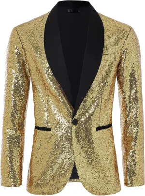 Coucoland Sequin Blazer Men-Tuxedo Jacket Sequin Suit Men Sport Coats