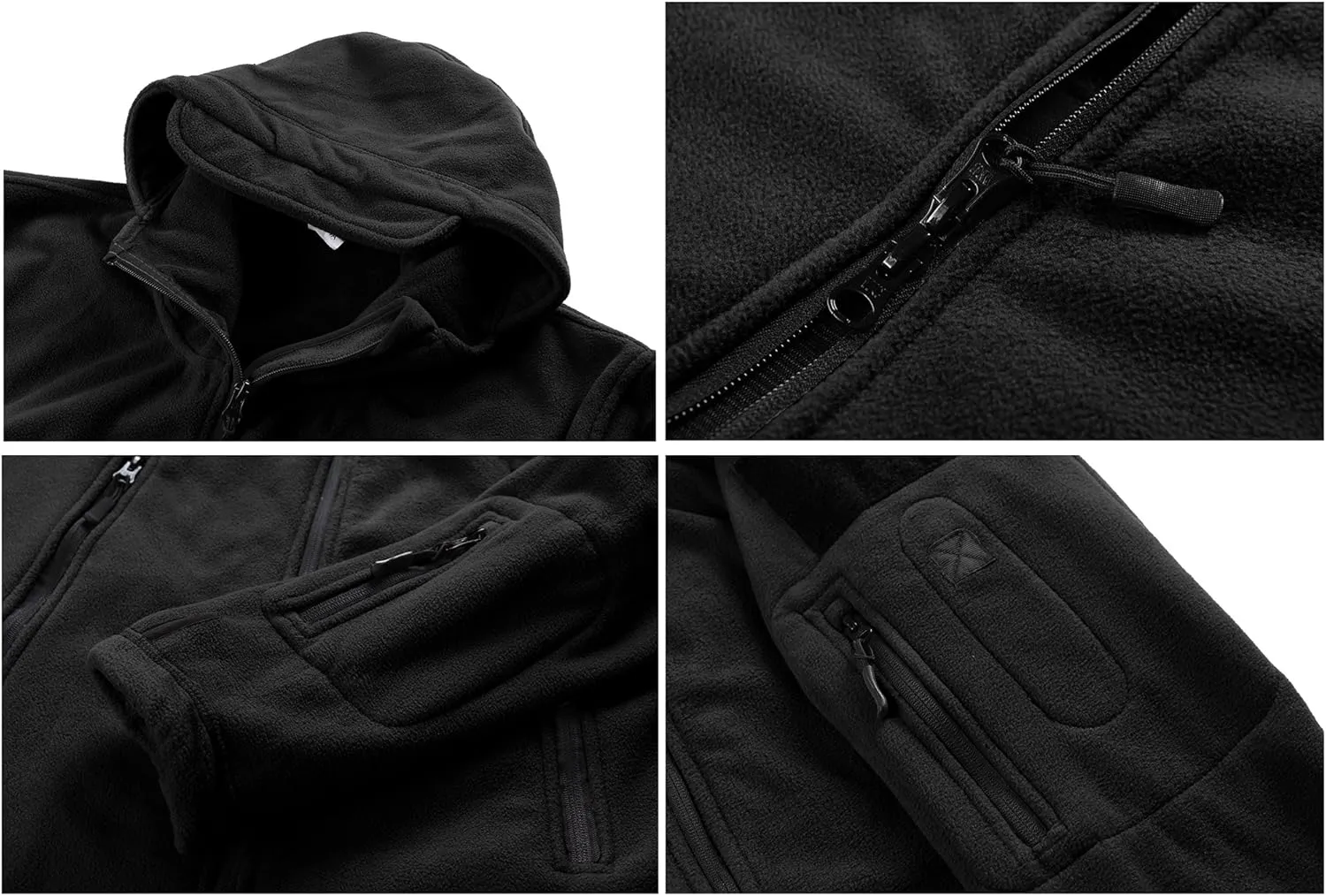 CRYSULLY Men's Military Tactical Sport Warm Fleece Hooded Outdoor Adventure Jacket Coats