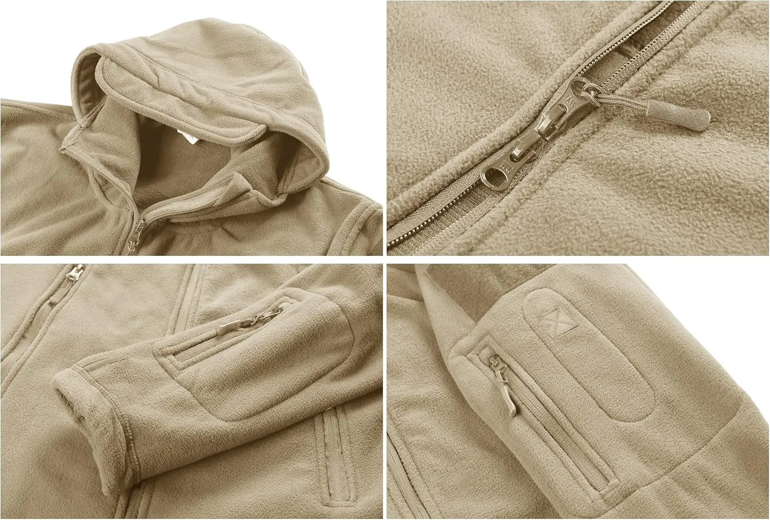 CRYSULLY Men's Military Tactical Sport Warm Fleece Hooded Outdoor Adventure Jacket Coats