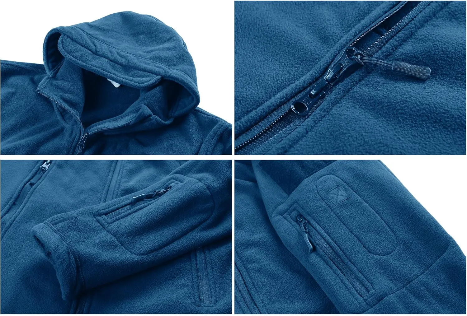CRYSULLY Men's Military Tactical Sport Warm Fleece Hooded Outdoor Adventure Jacket Coats