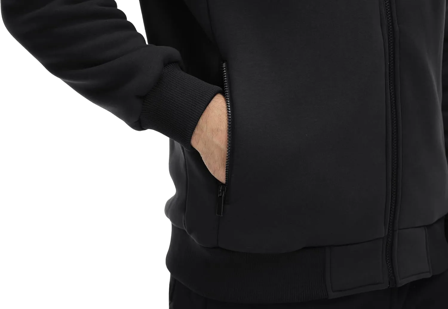 CRYSULLY Men's Sherpa Lined Jacket Fleece Full Zip Winter Hooded Sweatshirt Coats
