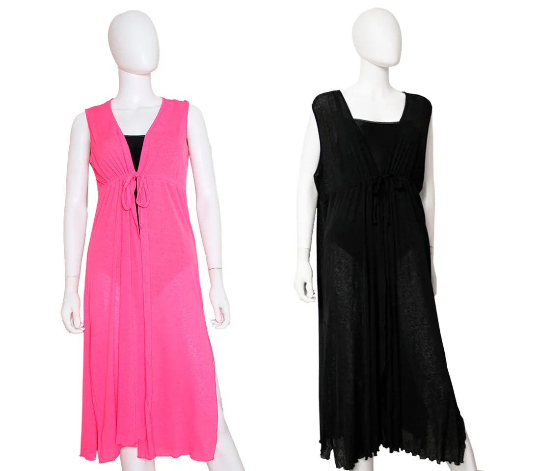 CU-CMONX - Wholesale Women's Plus Sheer Full-Length Cover-Up Dress