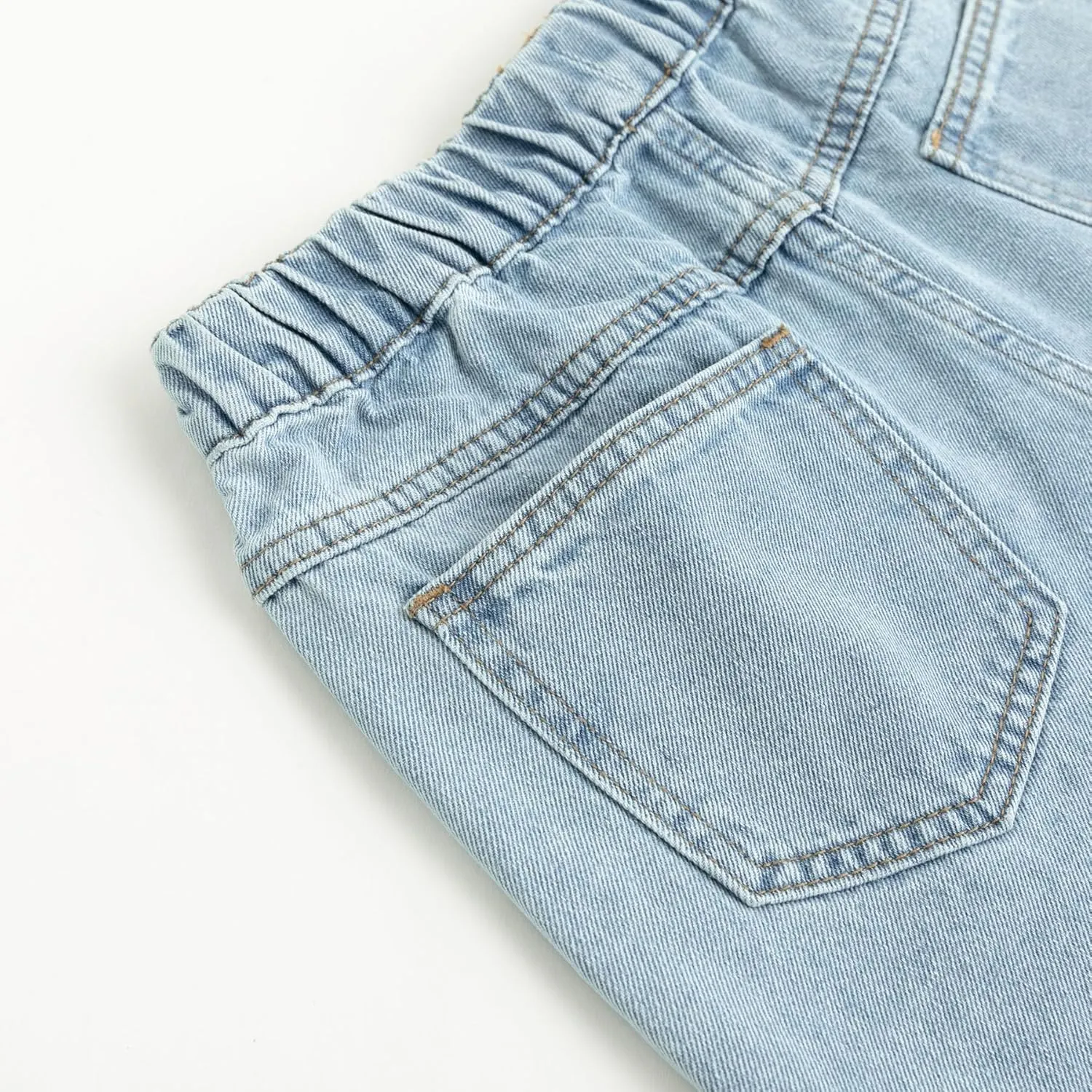 Curipeer Girls Embroidered Star Printed High Waistband Jeans with Pockets 5-14T