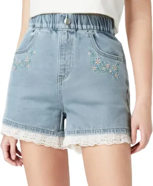 Curipeer Girls Embroidered Star Printed High Waistband Jeans with Pockets 5-14T