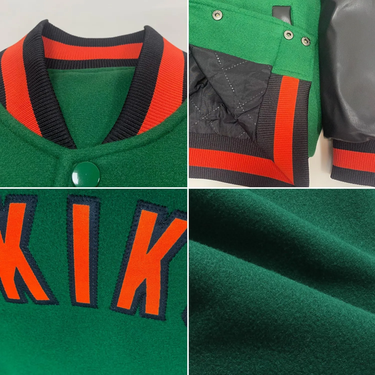 Custom Baseball Varsity Jacket Leather Sleeve Personalized Letterman Jacket Stitched Name Number for Men Women