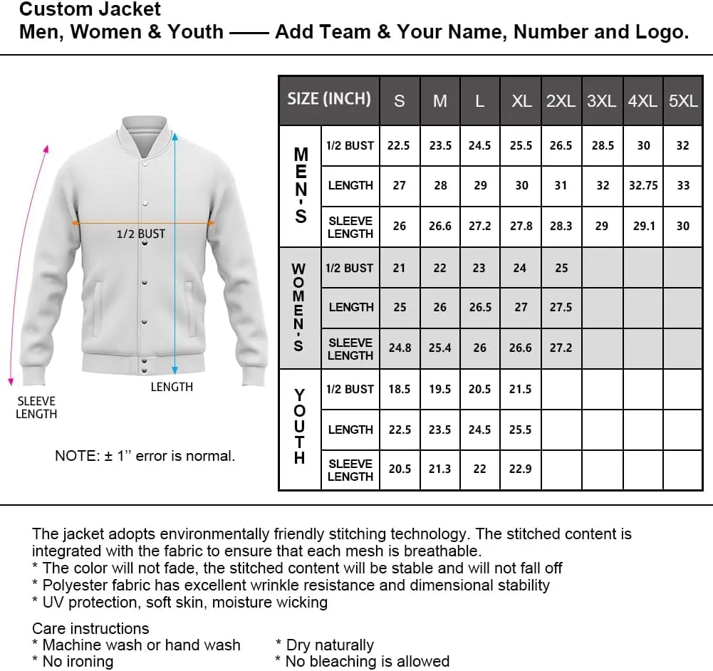 Custom White Varsity Baseball Jacket Leather Sleeve Personalized Letterman Jackets Stitched Name Number Logo