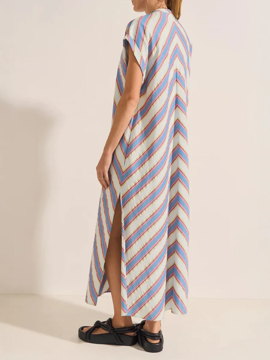 Cythera Caftan in Mykonos Stripe