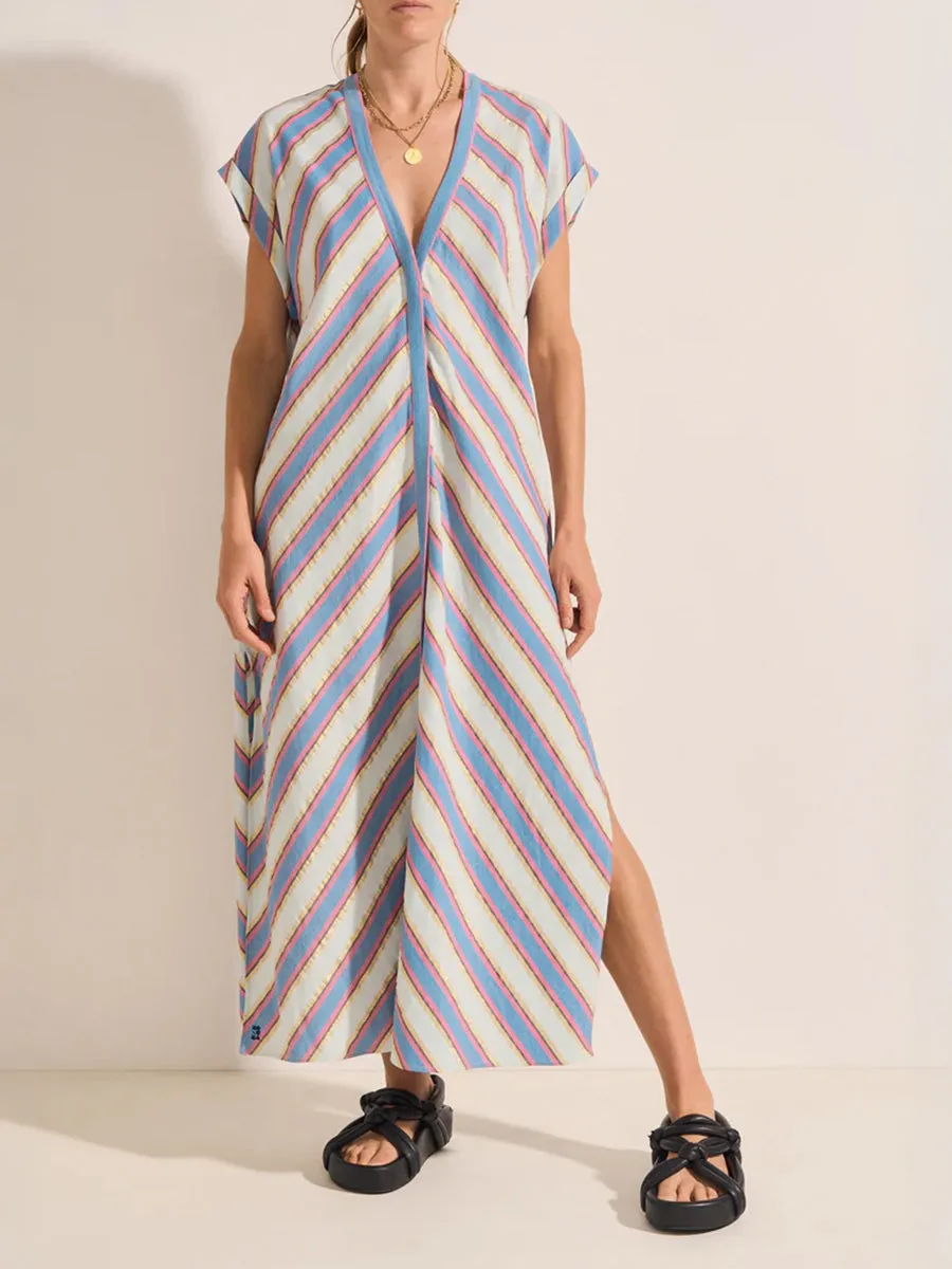 Cythera Caftan in Mykonos Stripe