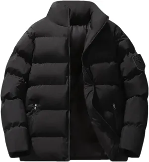 DBFBDTU Autumn And Winter Men's Plus Cashmere Cotton-Padded Jacket Thick Warm Large Size Coat