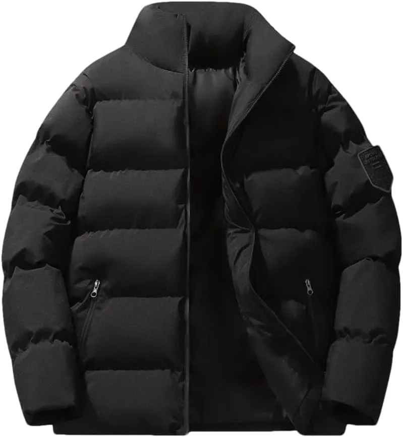 DBFBDTU Autumn And Winter Men's Plus Cashmere Cotton-Padded Jacket Thick Warm Large Size Coat