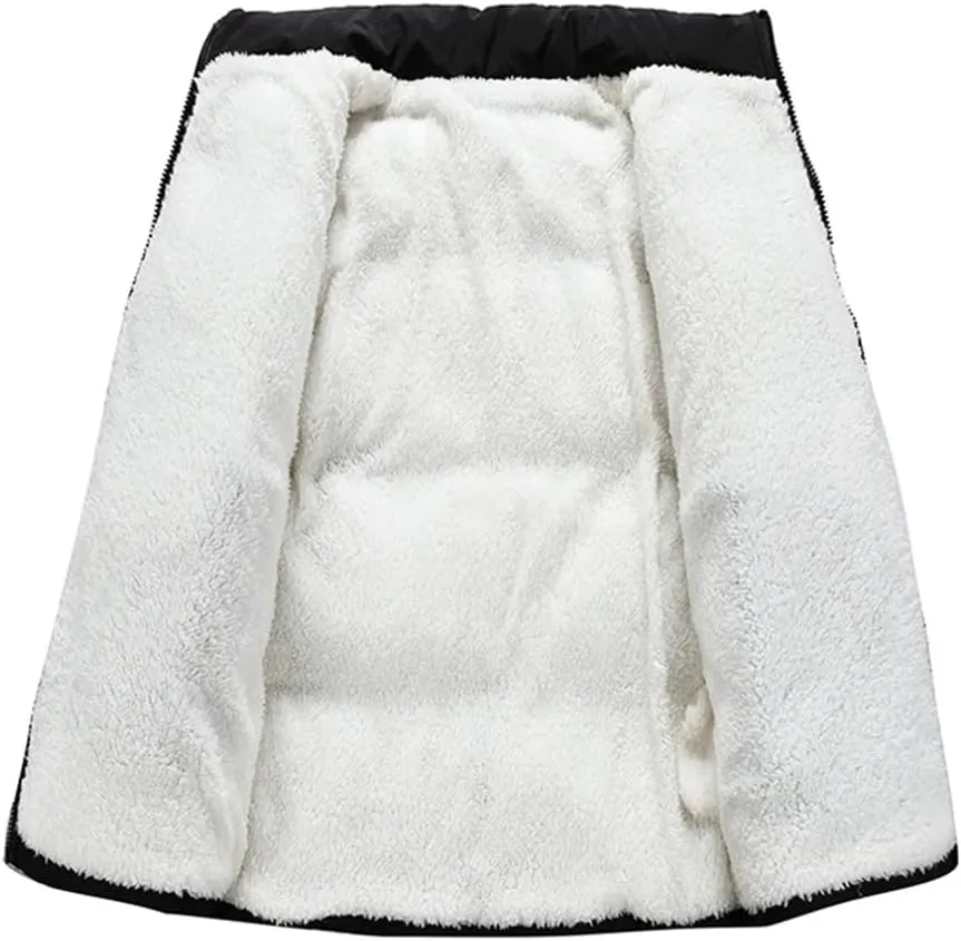 DBFBDTU Men Winter Jacket Autumn Warm Fleece Thicken Cotton Padded Jackets Stand Collar Casual Coats