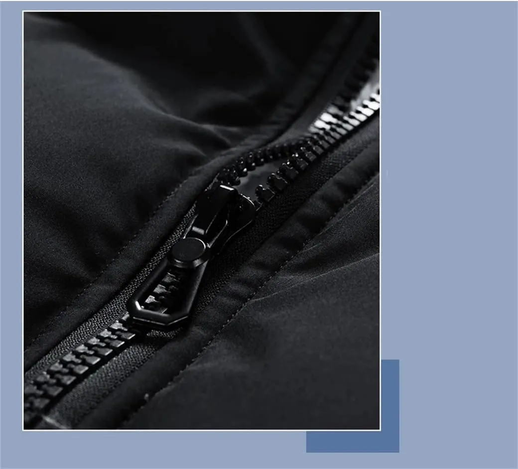 DBFBDTU Men Winter Jacket Autumn Warm Fleece Thicken Cotton Padded Jackets Stand Collar Casual Coats