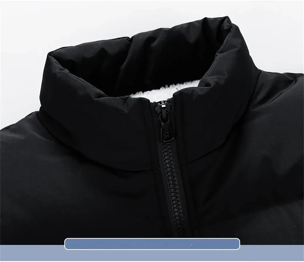 DBFBDTU Men Winter Jacket Autumn Warm Fleece Thicken Cotton Padded Jackets Stand Collar Casual Coats