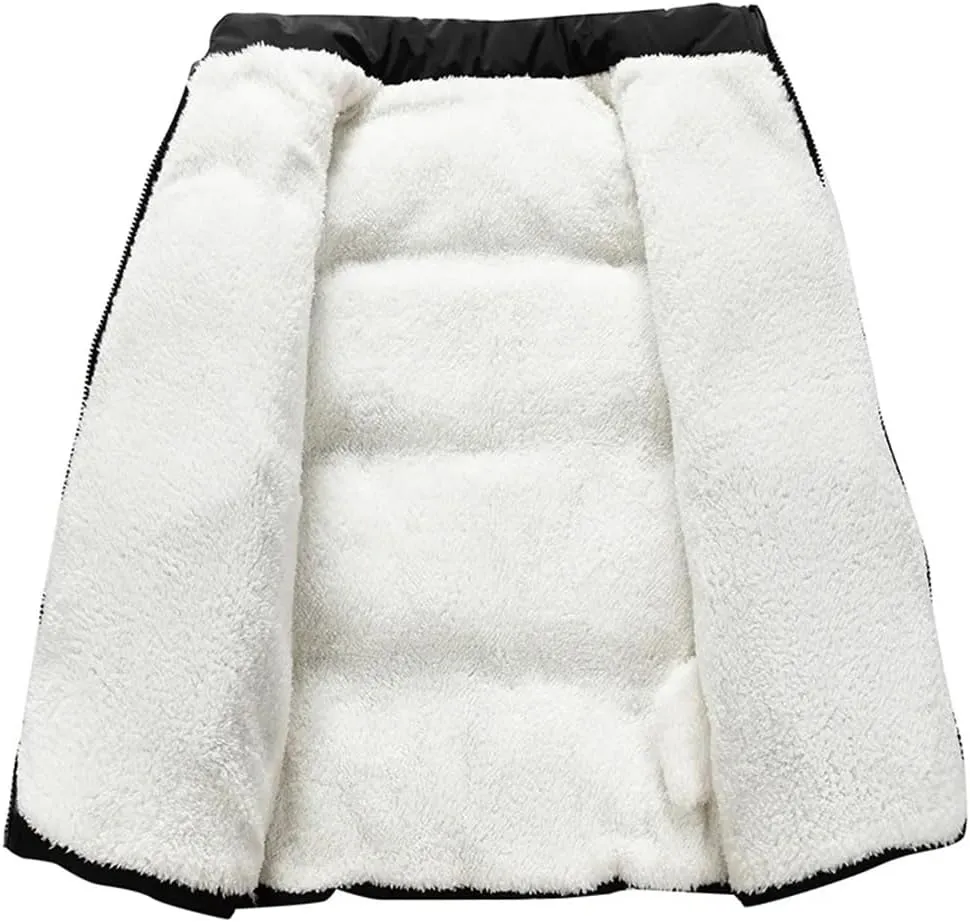 DBFBDTU Winter Men Jacket Autumn Warm Fleece Thickened Cotton Padded Jackets Stand Collar Casual Coats