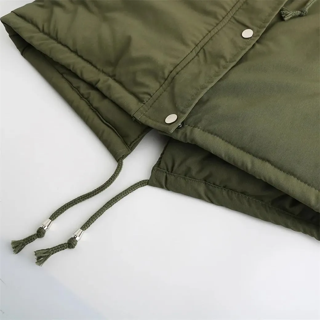 DBFBDTU Women Jacket Padded Coat Middle Length Warm Fleece Hooded Parkas Overcoat