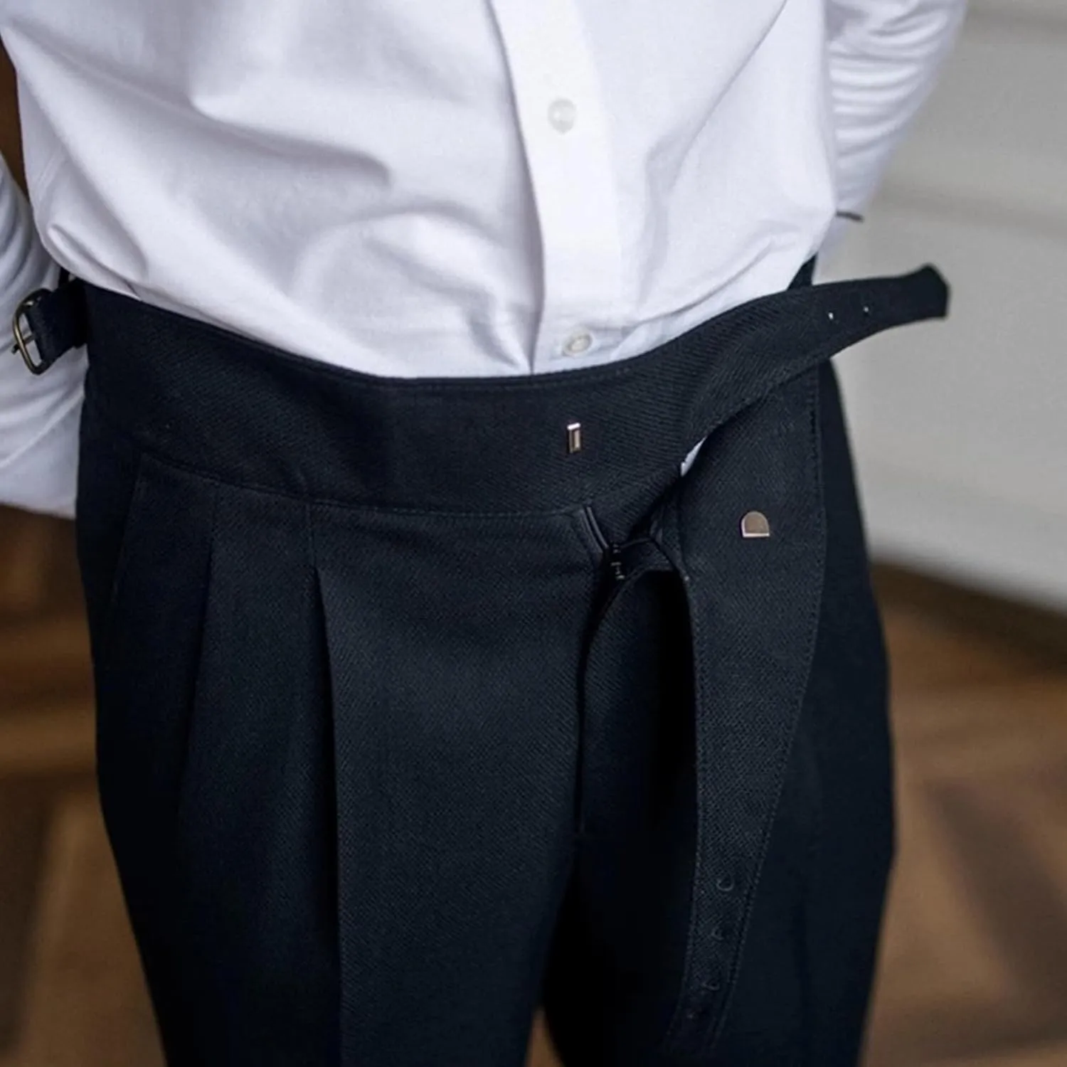 DGHM-JLMY Men's Fashion Slim Fit Dress Pants High Waist Straight Retro Pant Trousers Casual Business Formal Pants