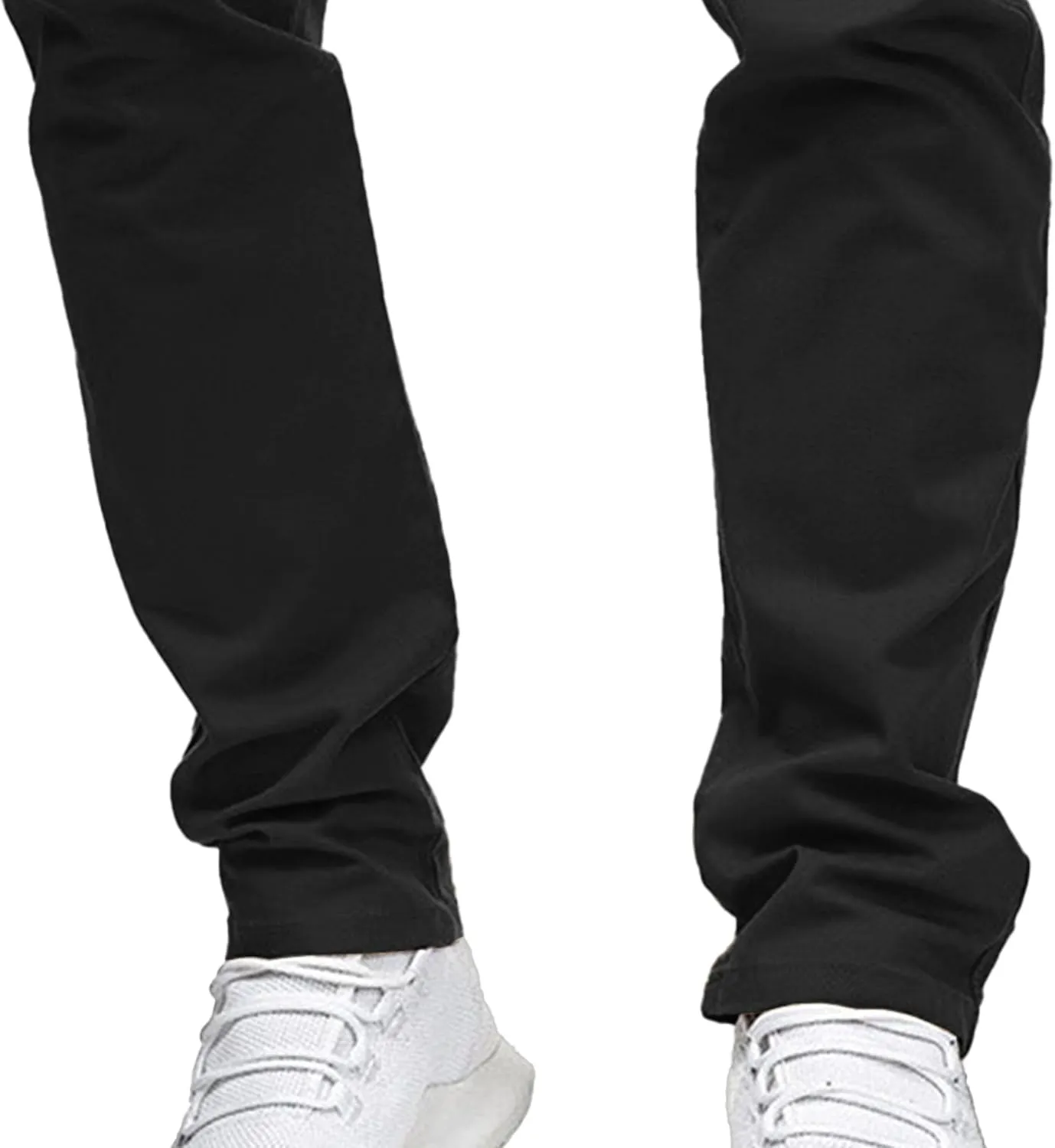 DGHM-JLMY Mens Solid Color Business Slim Pants Stretch Regular Slim Fit Casual Trousers Fashion Chino Pants