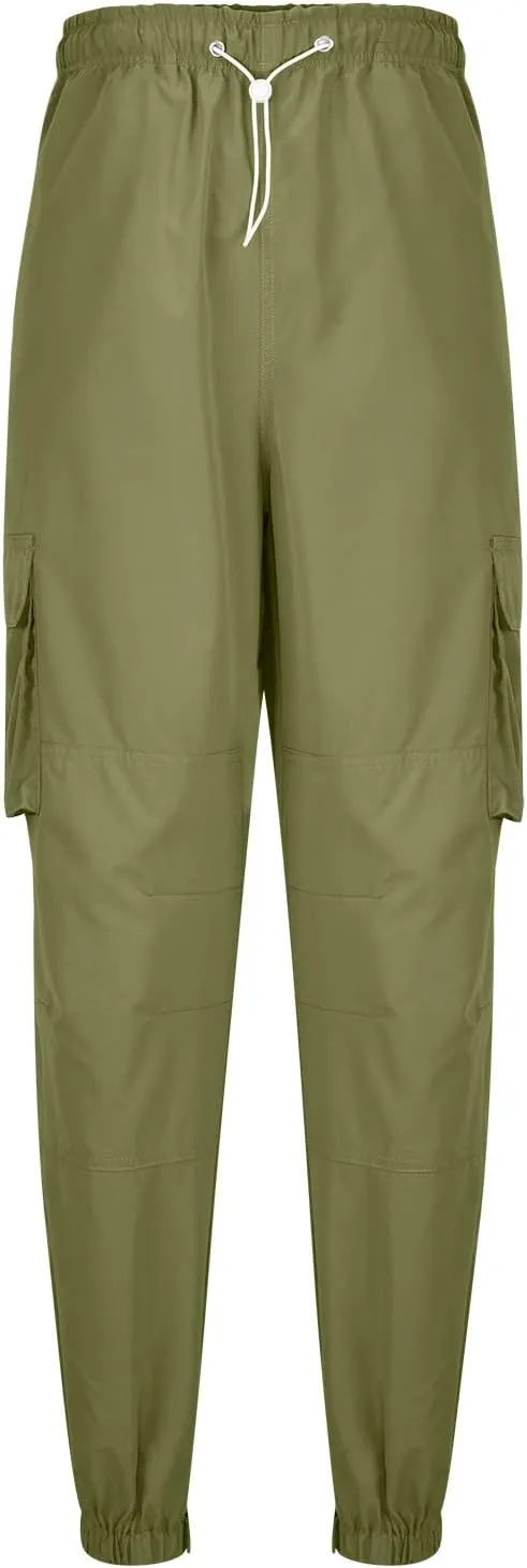 Dgoopd Men's Cargo Pants Casual Elastic Waist Pants Regular Fit Jogger Pants Outdoor Hiking Pants Active Pants with Pockets