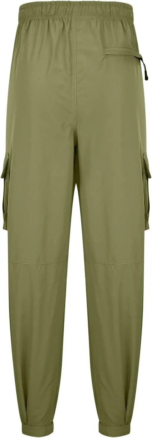 Dgoopd Men's Cargo Pants Casual Elastic Waist Pants Regular Fit Jogger Pants Outdoor Hiking Pants Active Pants with Pockets