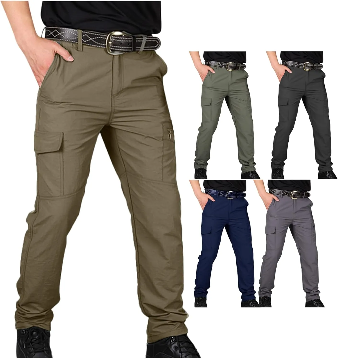 Dgoopd Tactical Cargo Pants for Men Lightweight Stretch Hiking Military Cargo Work Ripstop Tactical Waterproof Pants 2025