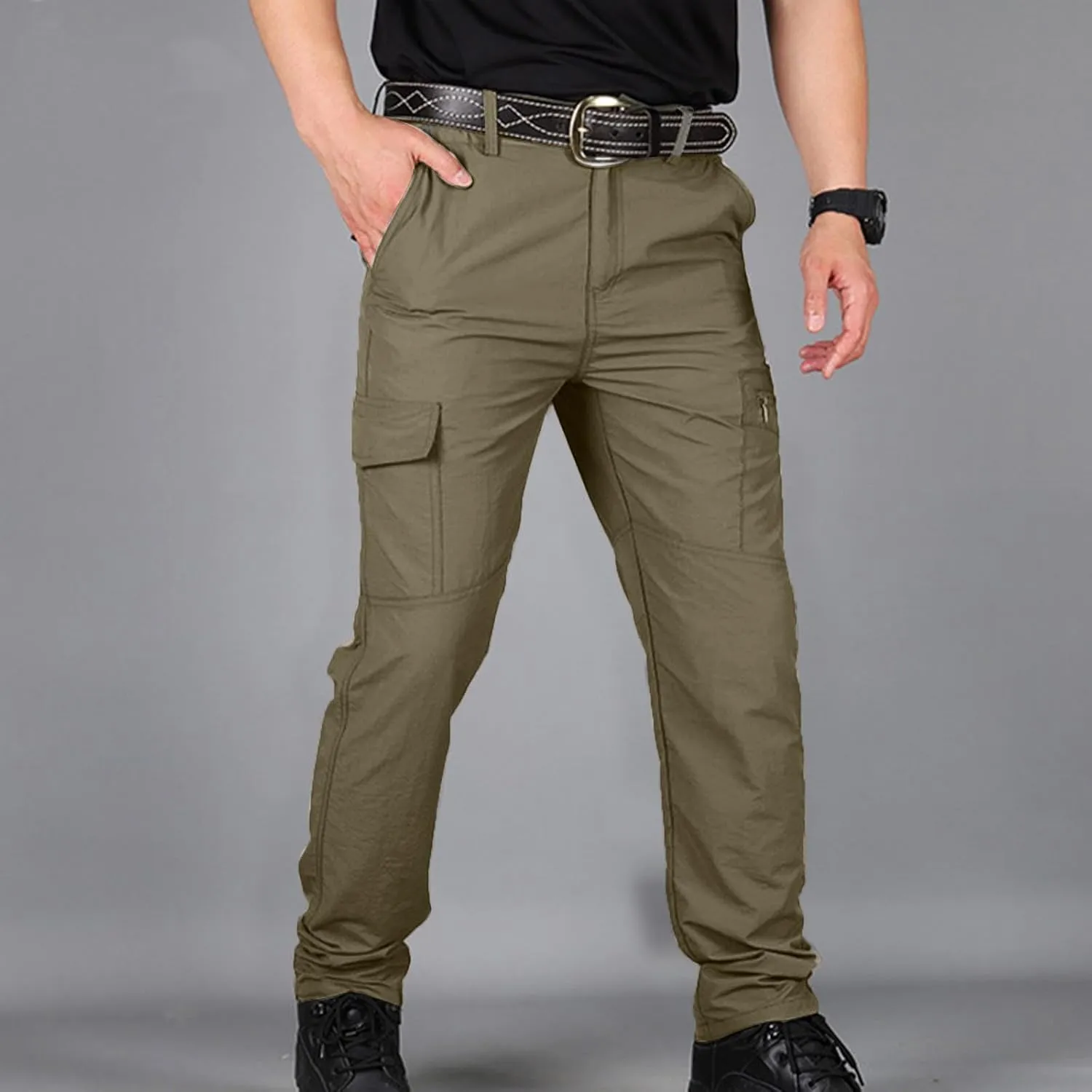 Dgoopd Tactical Cargo Pants for Men Lightweight Stretch Hiking Military Cargo Work Ripstop Tactical Waterproof Pants 2025