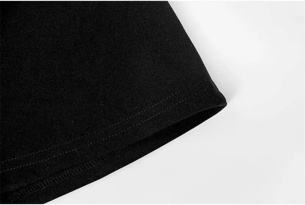 Disimlarl Elastic Waist A Line Elegant Flared Midi Skirts Solid Color Black Red Women Pleated Skirt