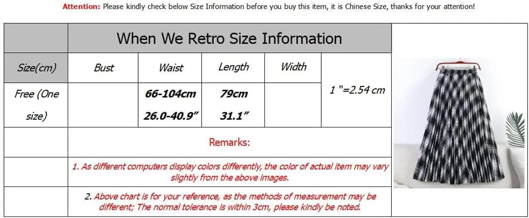 Disimlarl Women Cotton Plaid Skirt Elastic Waist Red Christmas Midi Long Pleated Skirts