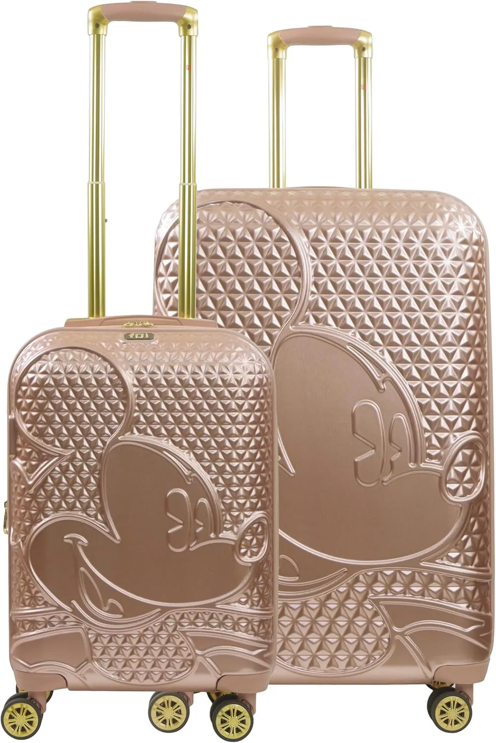 Disney FUL Mickey Mouse 2 Piece Rolling Luggage, Hardside Suitcase, Rose Gold, 30-inch