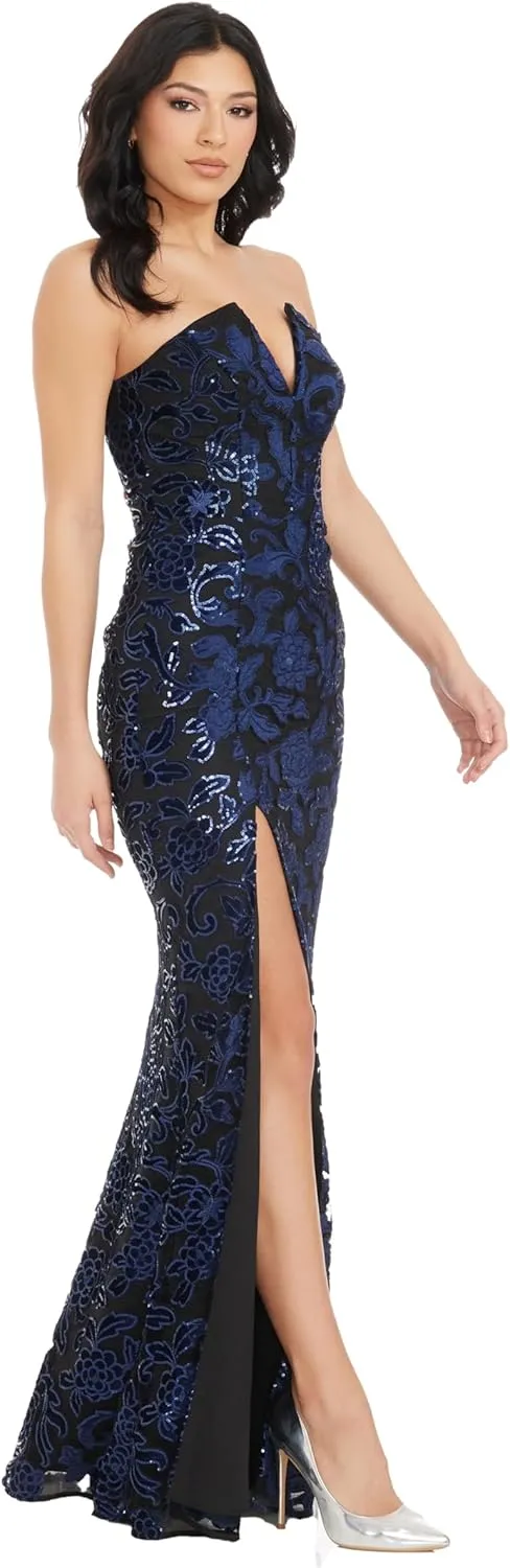 Dress the Population Women's Fernanda Bodycon Maxi Dress