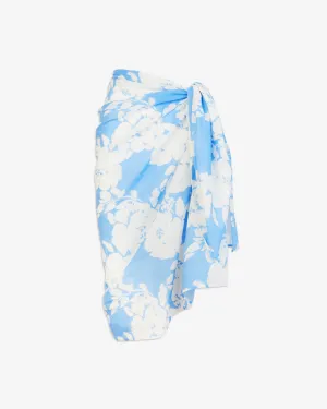 Elora Sarong | Azure Blue/Off White Shadow Bloom