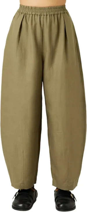 EsheSy Women's Cotton Linen Harem Pants Elastic Waist Wide Leg Pants Loose Lightweight Trousers with Pockets