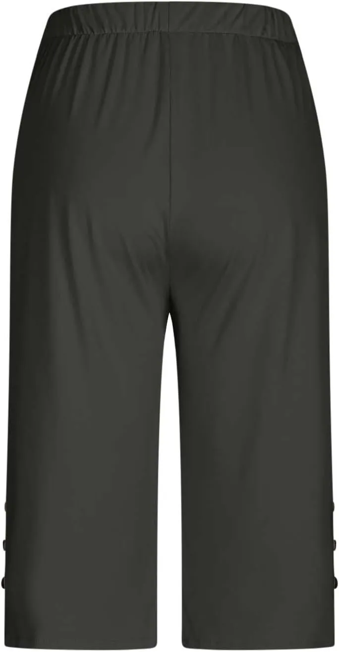 fanmpghleoo Plus Size Capris for Women High Waisted Capri Leggings Tummy Control Pull On Capris Dressy Casual Crop Pants 2025