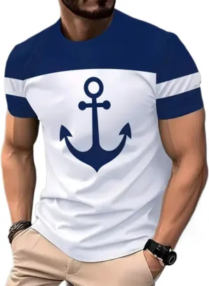 Fashion Striped Printed T-Shirt Loose Breathable Casual Short-Sleeved Shirt