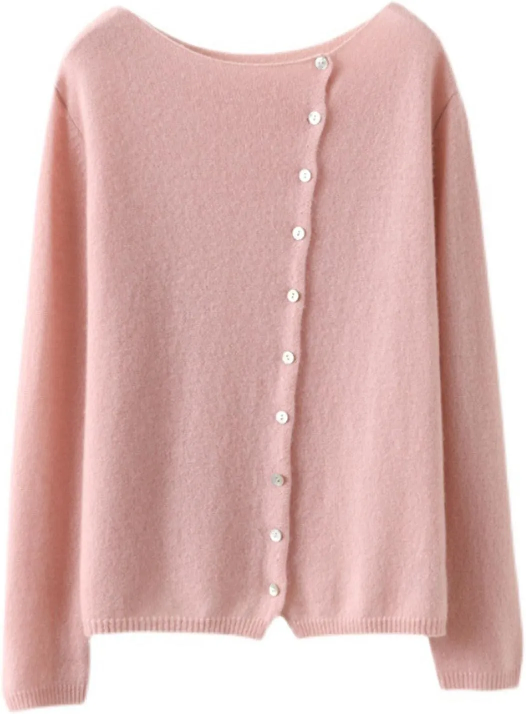 Faux Cashmere Cardigan Sweaters for Women, Open Front Cropped Cardigan Sweater, Long Sleeve Crewneck Knit Cardigan