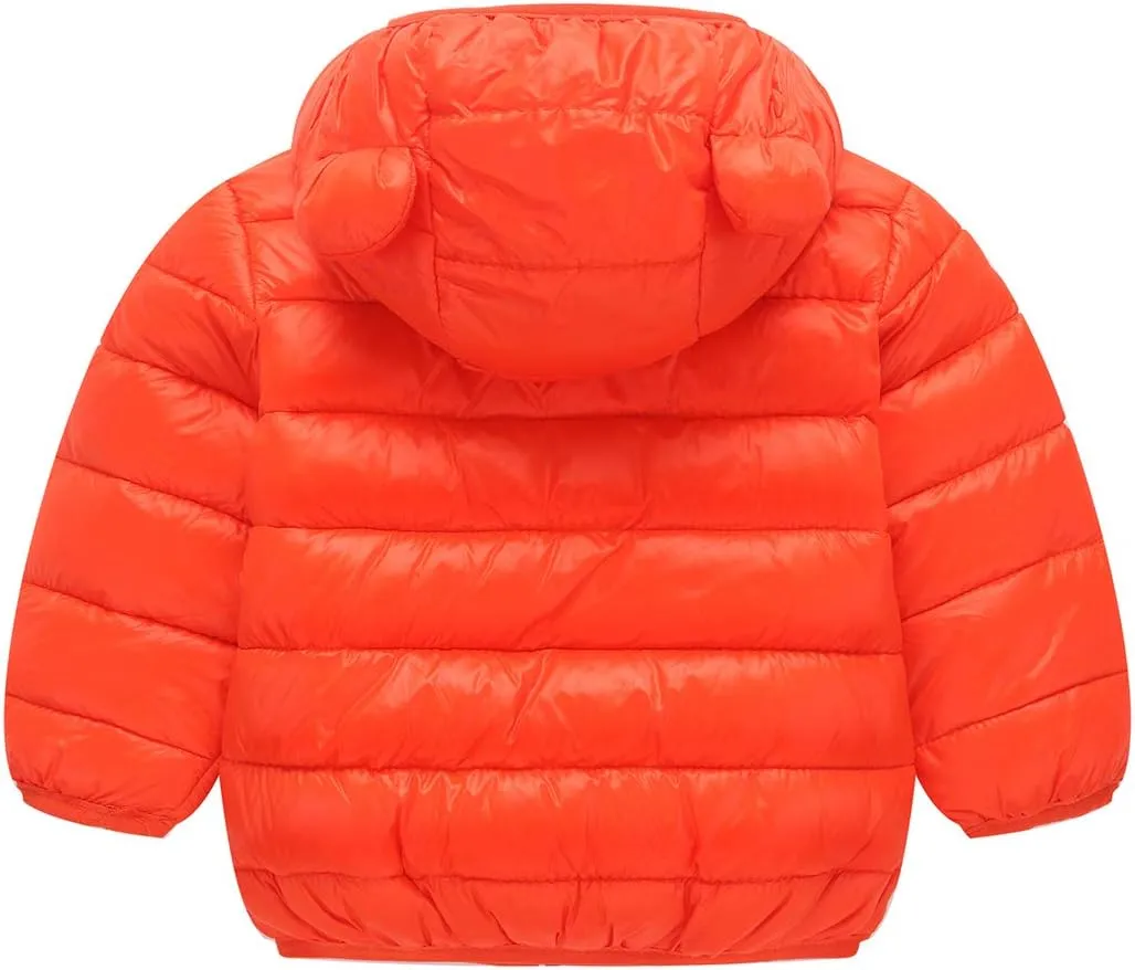 Favorland Baby Boys Girls Toddler Kids Winter Coats with Ears Hoods Padded Puffer Jacket