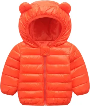Favorland Baby Boys Girls Toddler Kids Winter Coats with Ears Hoods Padded Puffer Jacket