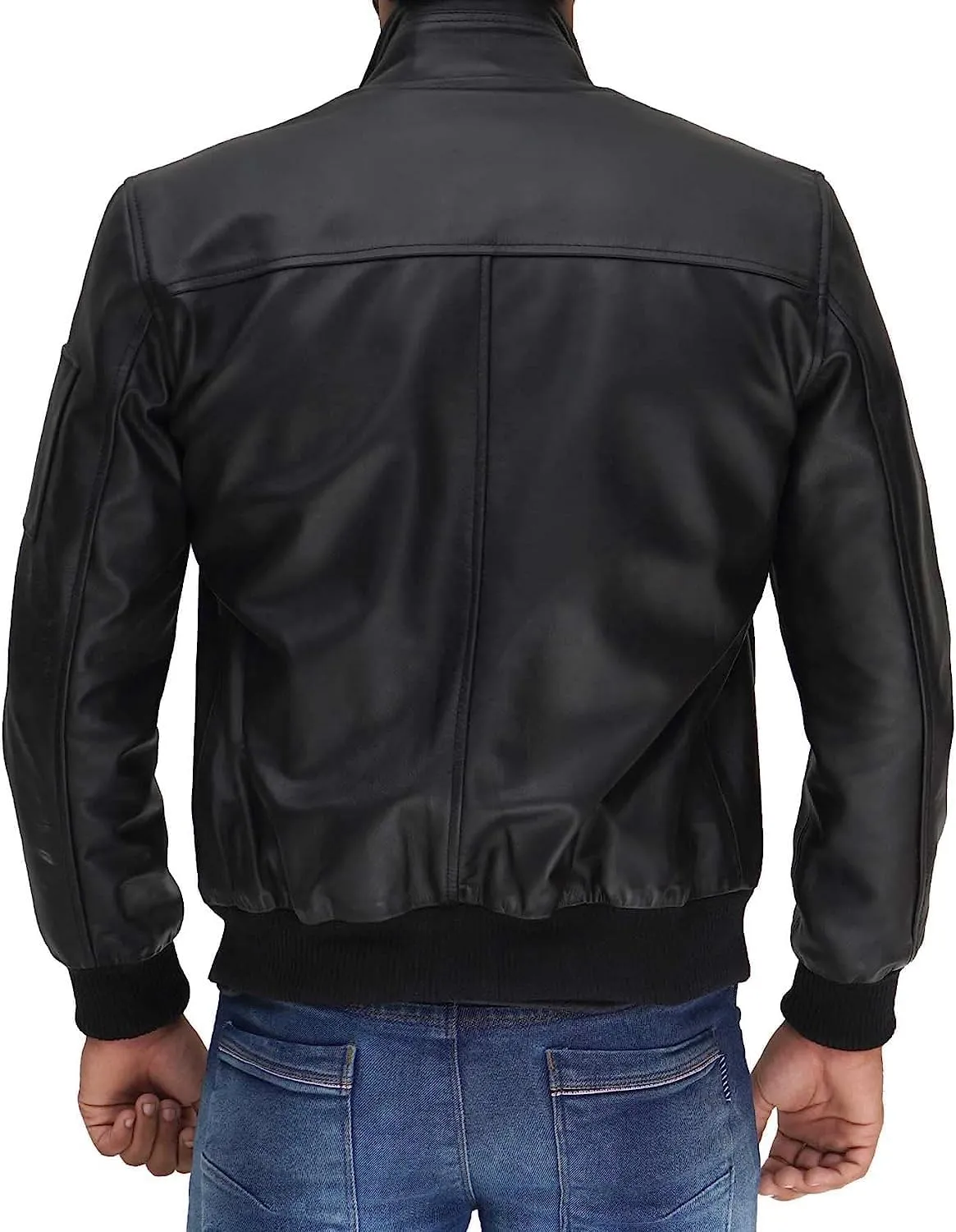 fjackets Bomber Leather Jacket Men Real Lambskin Stylish Leather Flight Jackets For Mens