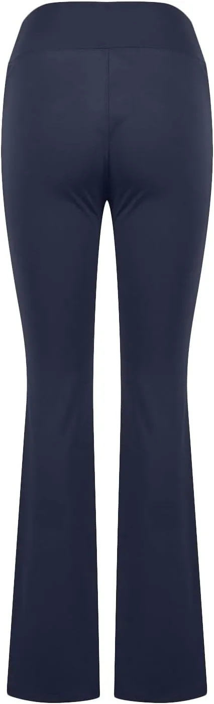 Flare Yoga Pants for Women V Neck High Waisted Tummy Control Pants Skinny Stretch Butt Lifting Pull on Pants with Pockets