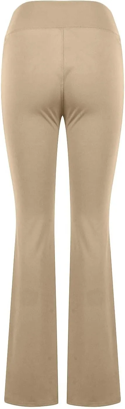 Flare Yoga Pants for Women V Neck High Waisted Tummy Control Pants Skinny Stretch Butt Lifting Pull on Pants with Pockets