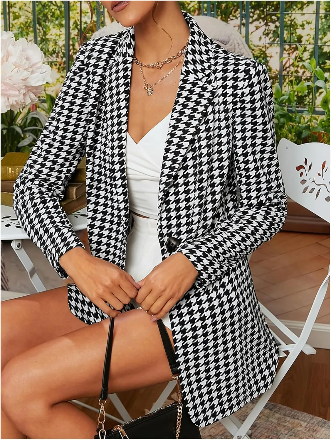 Floerns Women's Casual Long Sleeve Graphic Colorful Blazer Work Suit Jackets