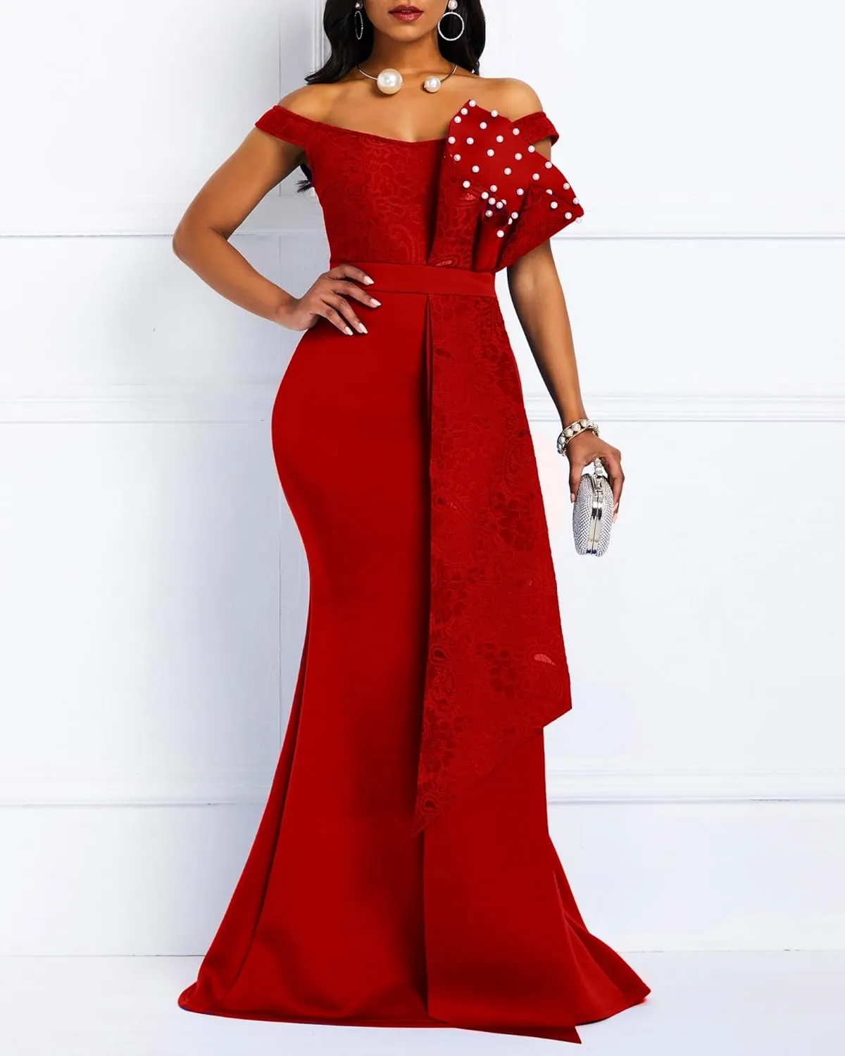 Floor-Length Pearl Sleeveless A-Line Women's Maxi Dress Long Dress