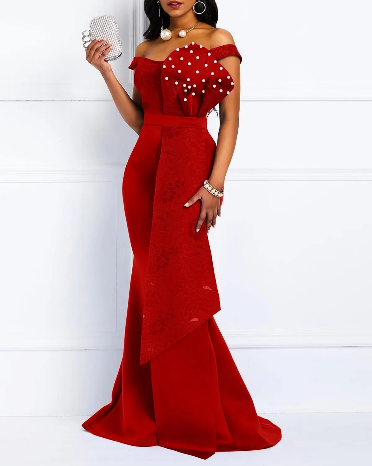 Floor-Length Pearl Sleeveless A-Line Women's Maxi Dress Long Dress