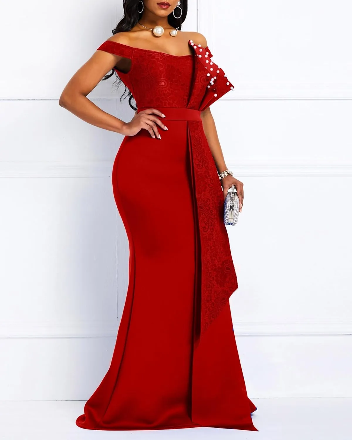 Floor-Length Pearl Sleeveless A-Line Women's Maxi Dress Long Dress